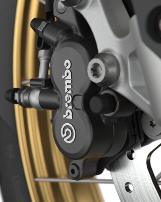 Това е черната спирачна система Brembo.