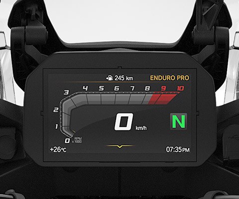 Това е 6,5-инчовият TFT дисплей на F 850 GS Adventure.