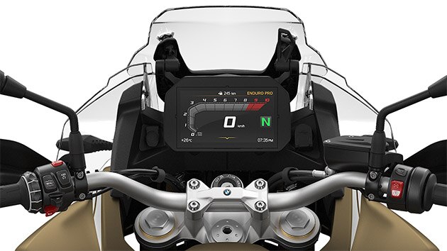 Това е 6,5-инчовият TFT дисплей на F 850 GS Adventure.