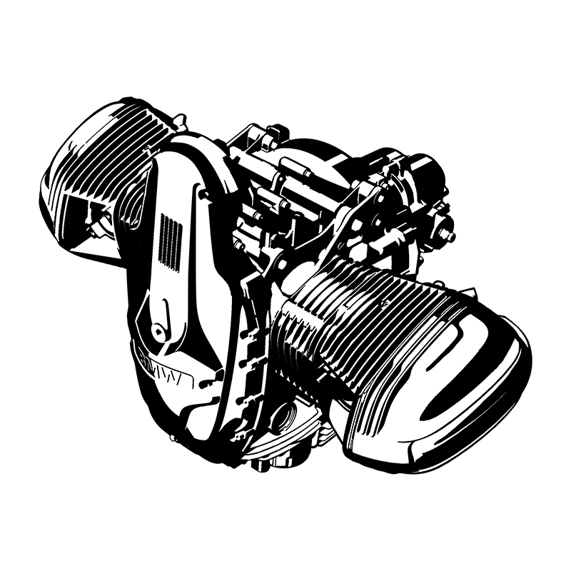 Technical drawing of the engine of the R 12 G/S from BMW Motorrad