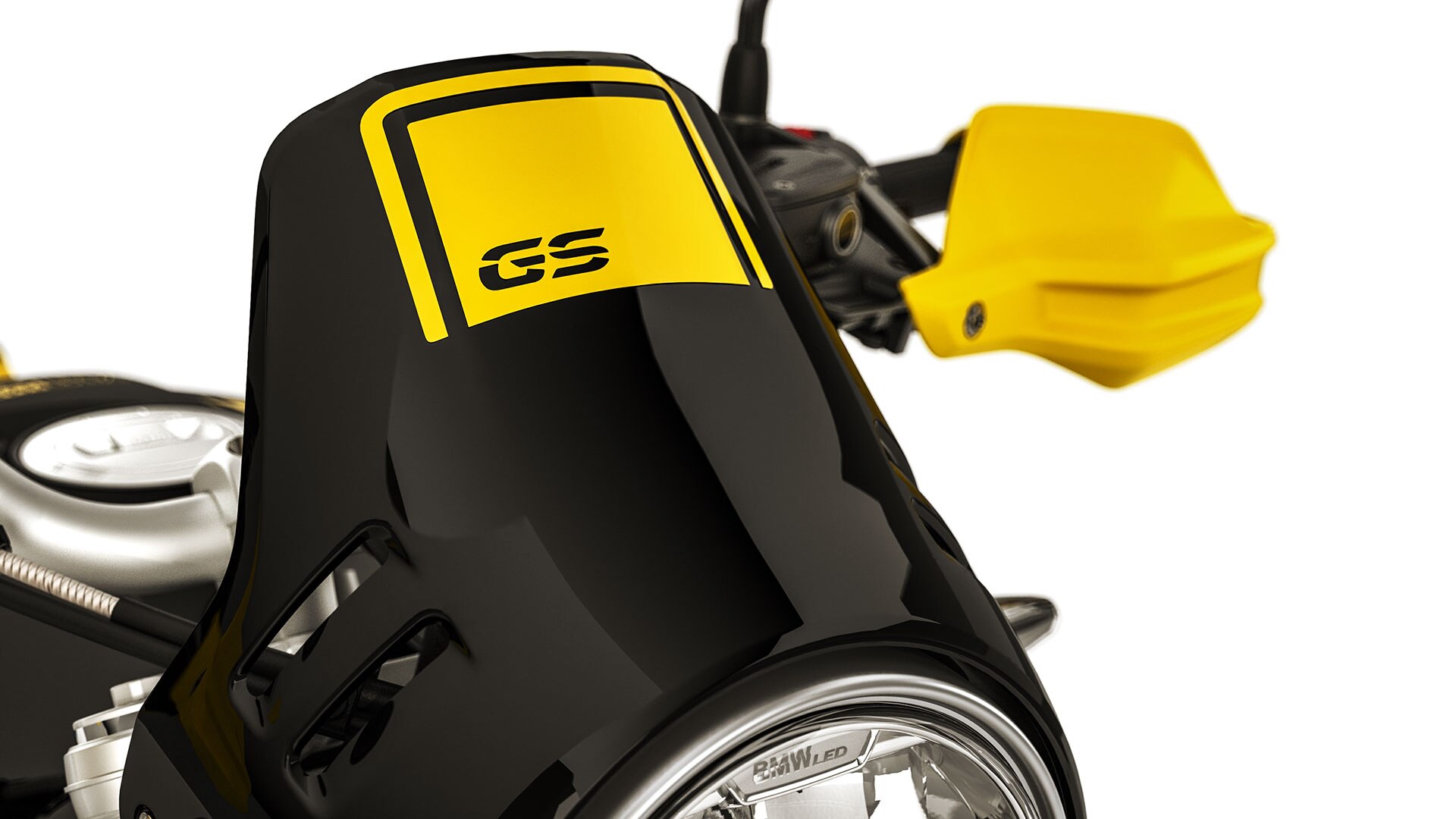Това е ветрозащитният щит на R nineT Urban G/S, вкл. GS лого.