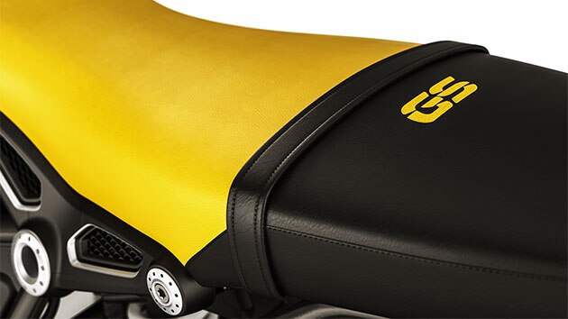 Това е черно-жълтата седалка на R nineT Urban G/S.