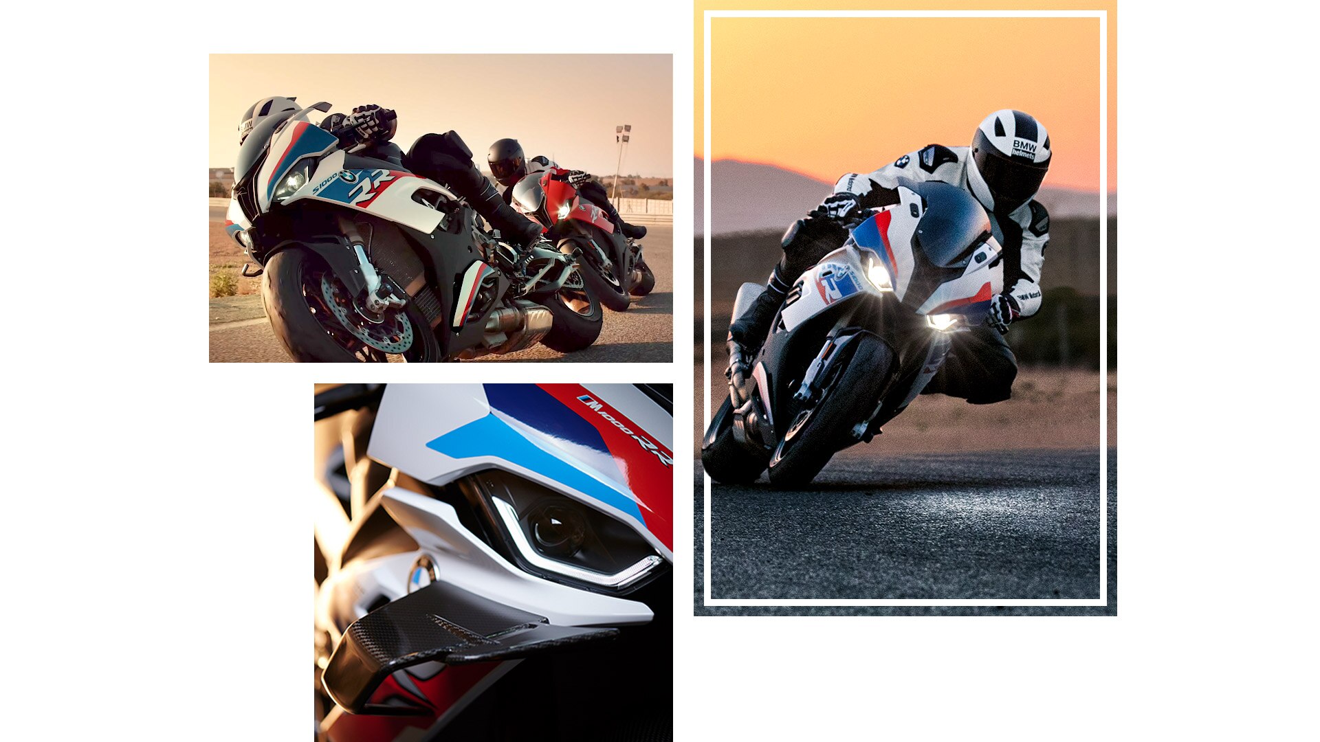 Колаж от снимки в движение на S 1000 RR и M 1000 RR.