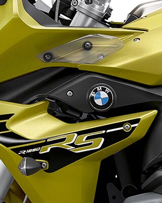 R 1250 RS в Style Sport и цвят Austin Yellow матов металик.
