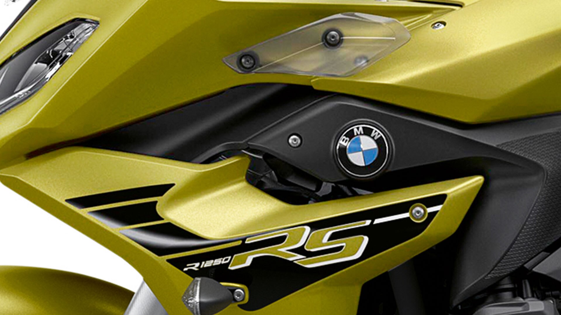 R 1250 RS в Style Sport и цвят Austin Yellow матов металик.