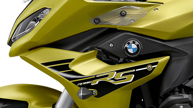 R 1250 RS в Style Sport и цвят Austin Yellow матов металик.