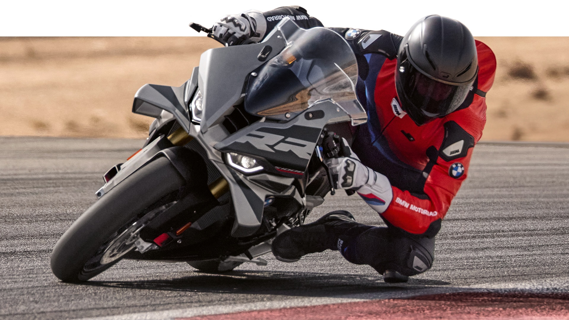 Image of the BMW S 1000 RR superbike on the racetrack