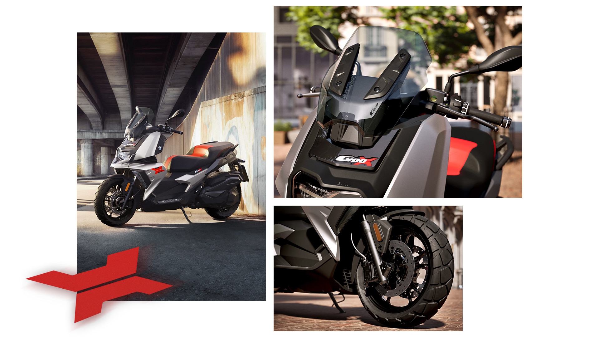 Collage of the highlights of the C 400 X from BMW Motorrad